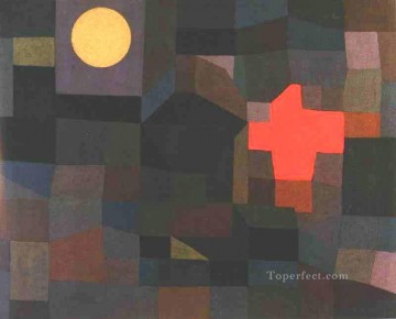  Fu Oil Painting - Fire Full Moon Paul Klee
